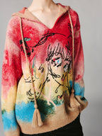 Graffiti anime girl hooded sweater