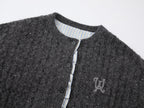 Exposed lining wool cardigan