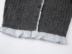 Exposed lining wool cardigan