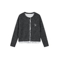 Exposed lining wool cardigan