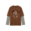 Double layered long-sleeve t-shirt with bear