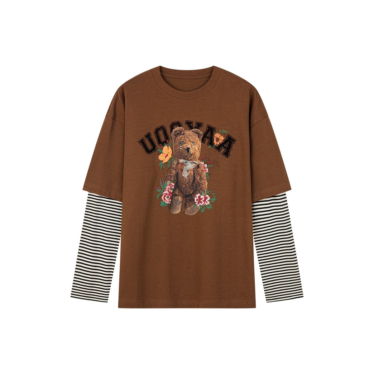 Double layered long-sleeve t-shirt with bear