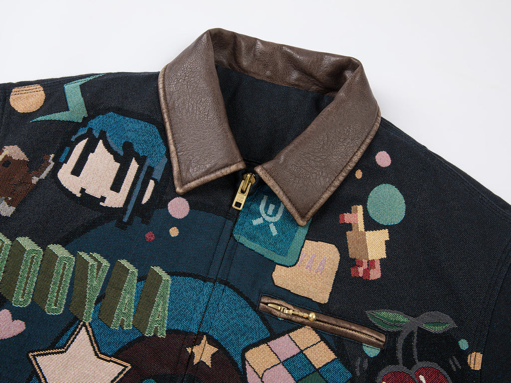 Anime girl tapestry workwear jacket