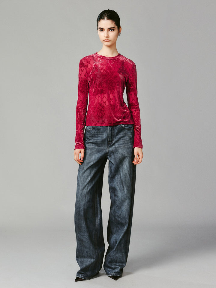 Anime girl velvet burnout t-shirt – UOOYAA