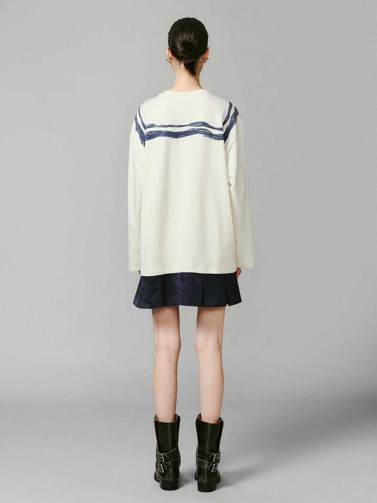 Graffiti trompe l'oeil sailor anime girl long-sleeve dress