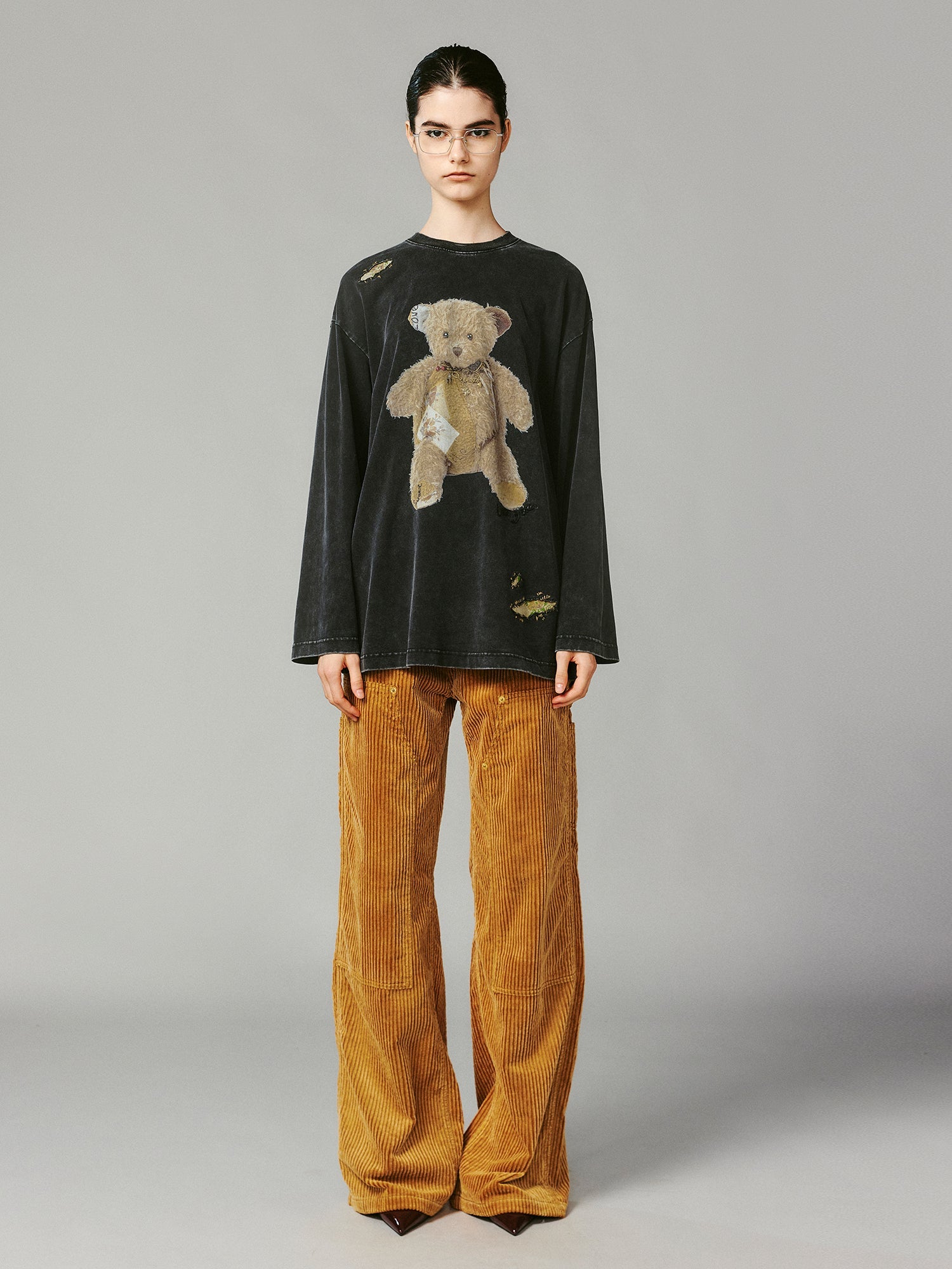 Washed corduroy workwear pants