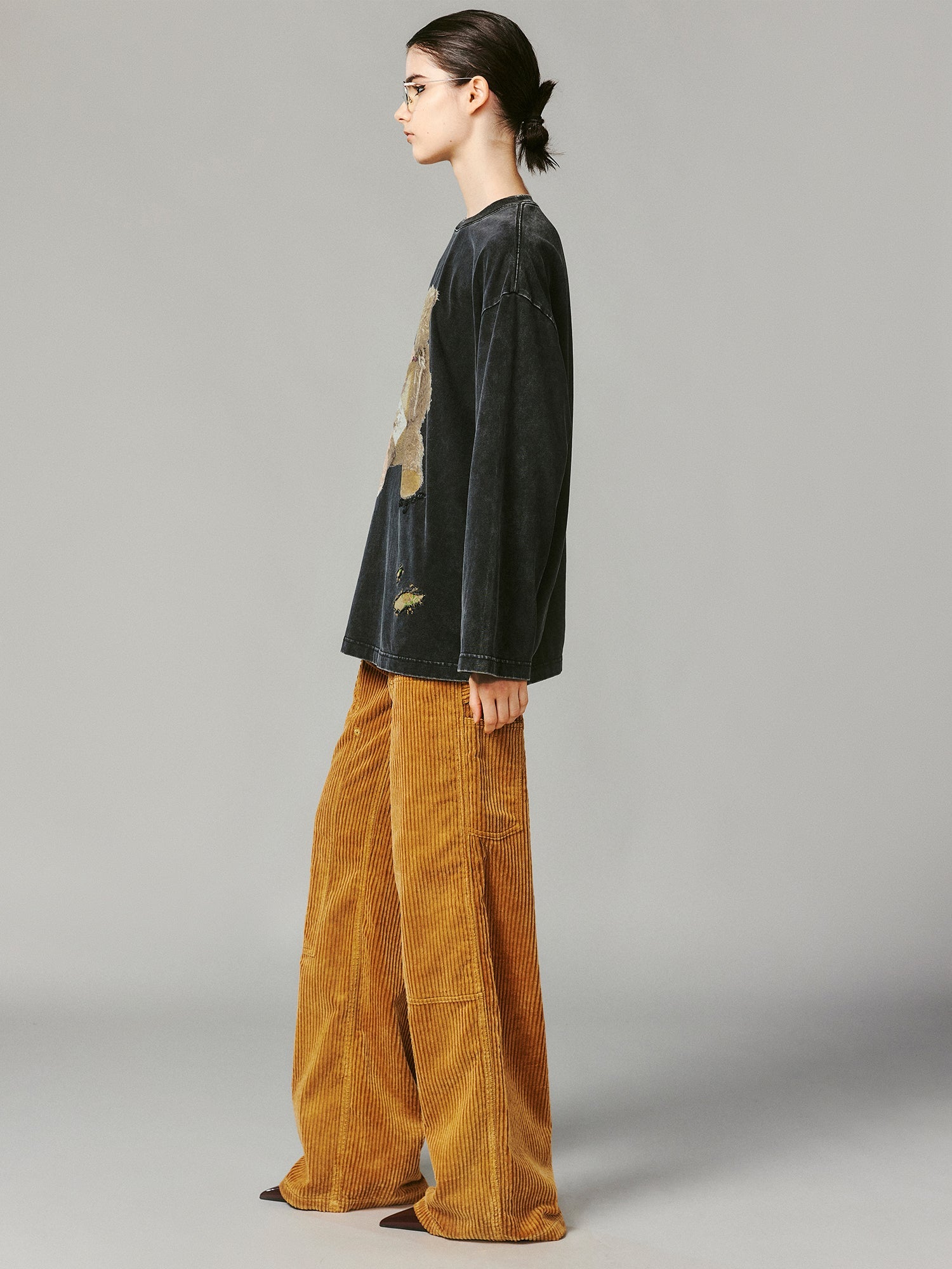 Washed corduroy workwear pants