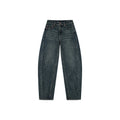 Washed curved blade jeans