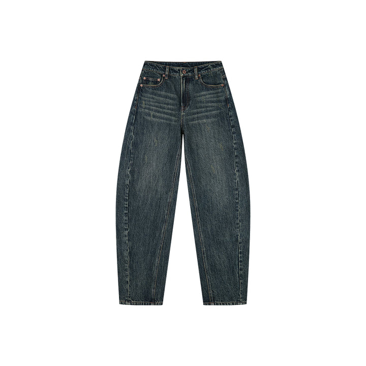 Washed curved blade jeans – UOOYAA