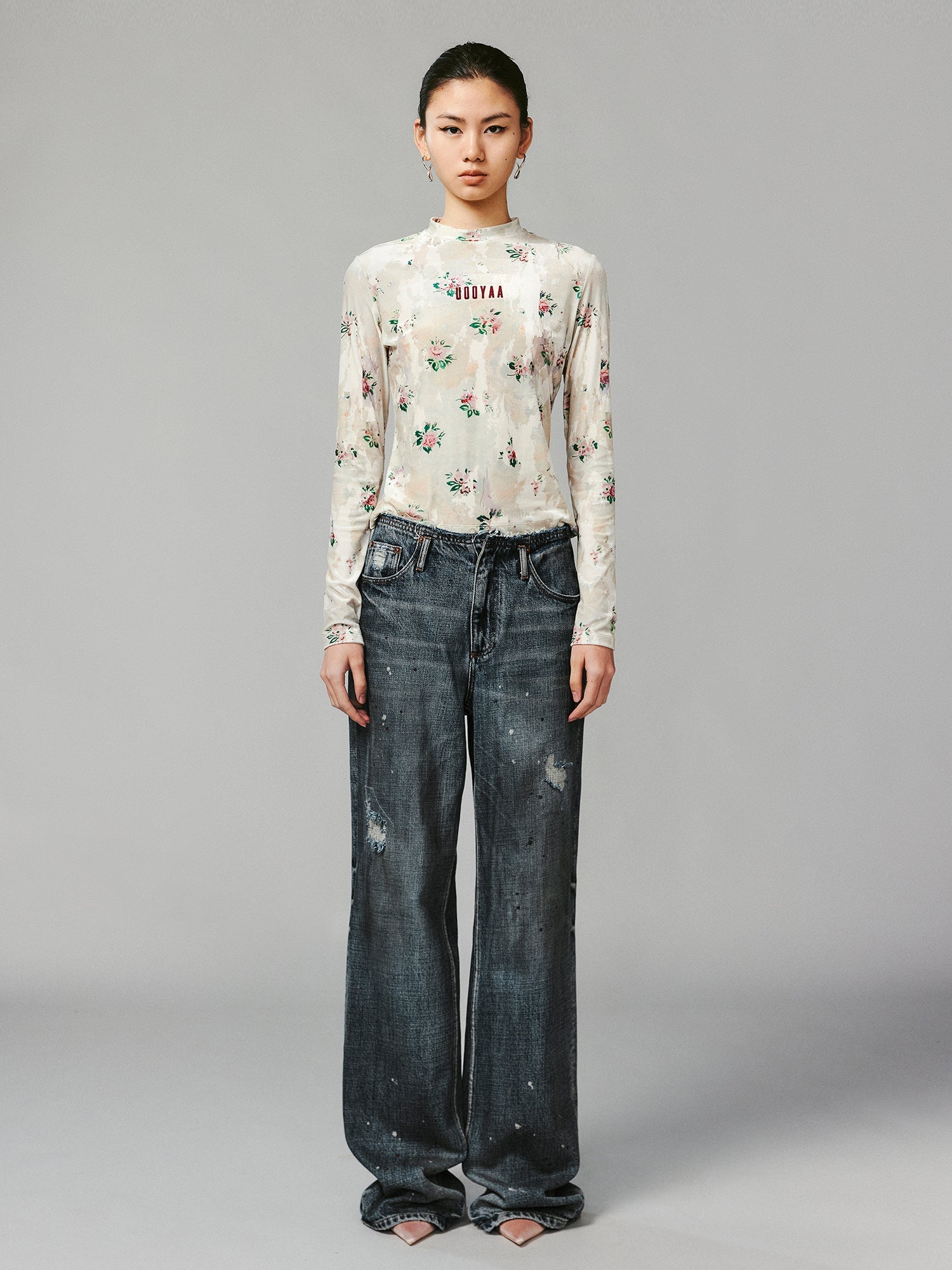 Paint-splatter jeans