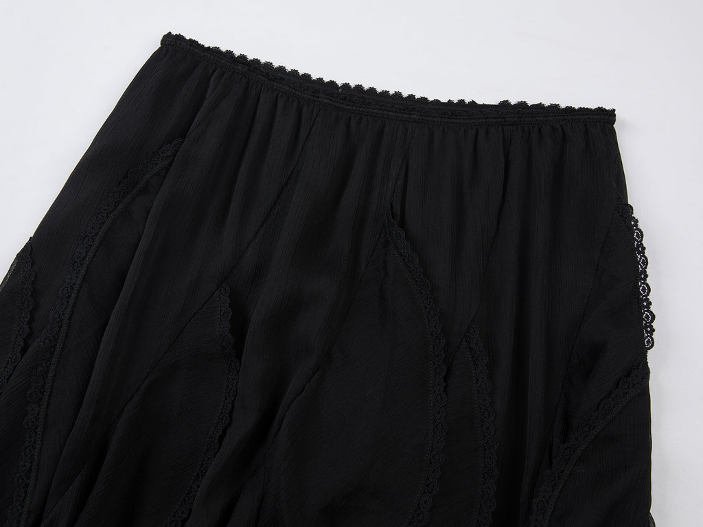 Ruffled A-line skirt