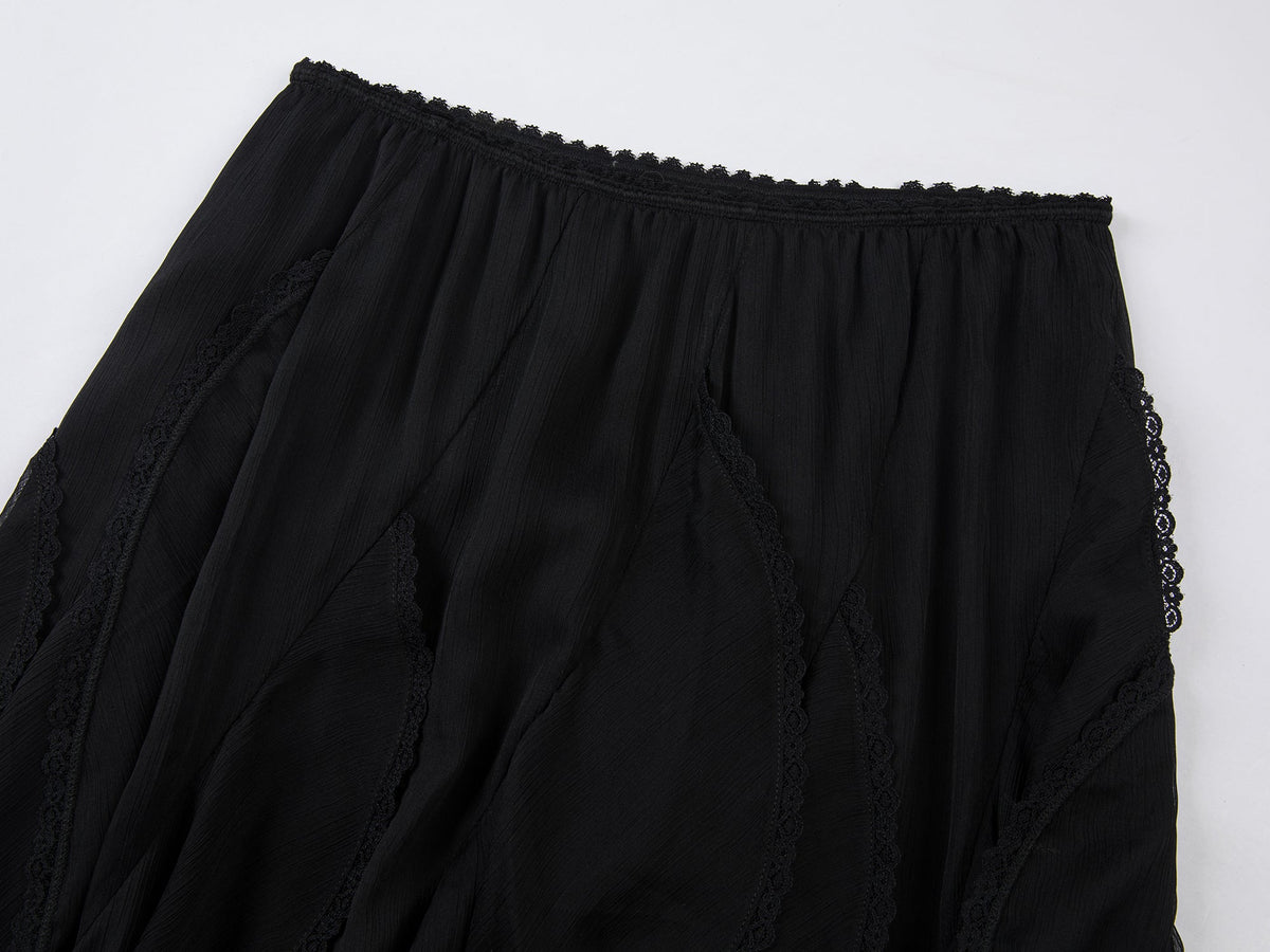 Ruffled A-line skirt
