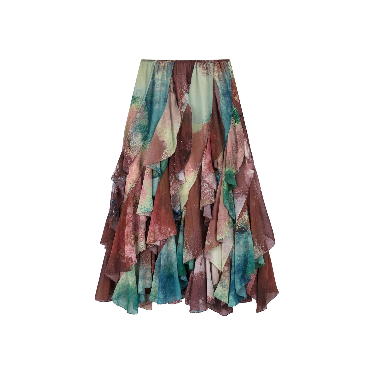 Ruffled A-line skirt
