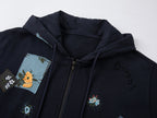 Floral patch hooded jacket