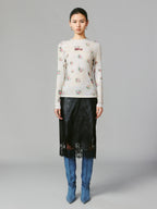 Logo floral print long sleeve top