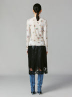 Logo floral print long sleeve top