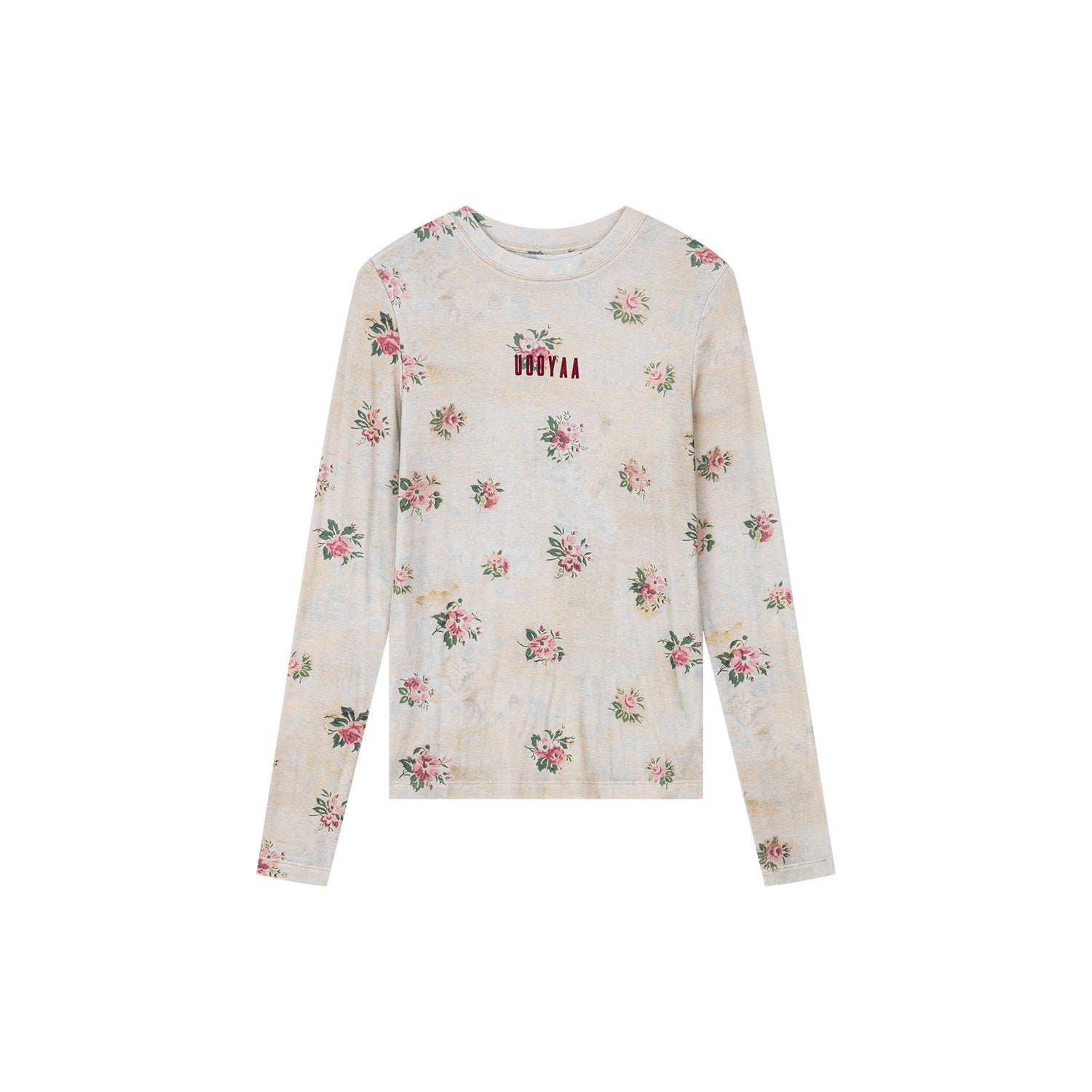 Logo floral print long sleeve top