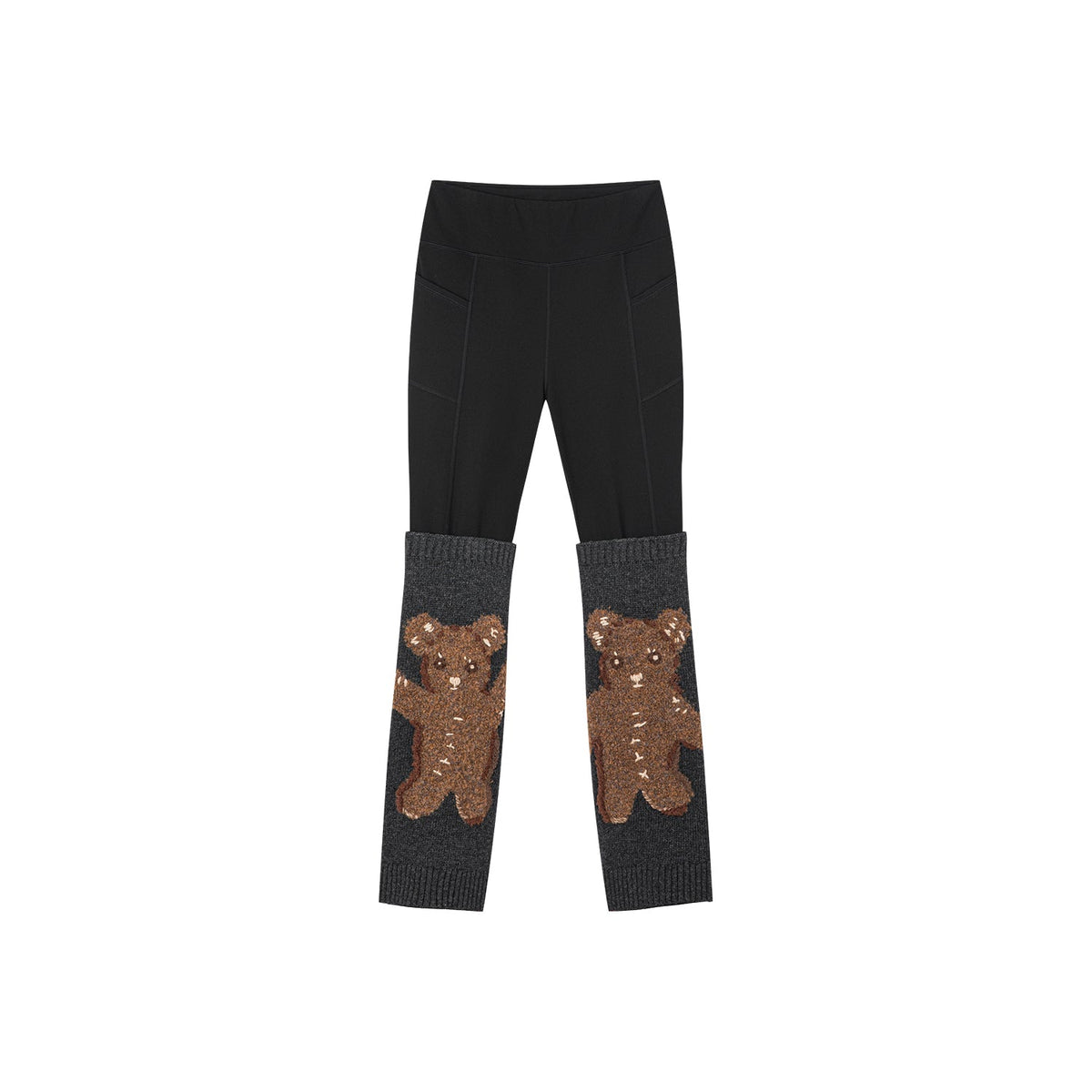 Teddy bear sock-leg yoga pants
