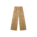 Floral embroidered and beaded workwear pants