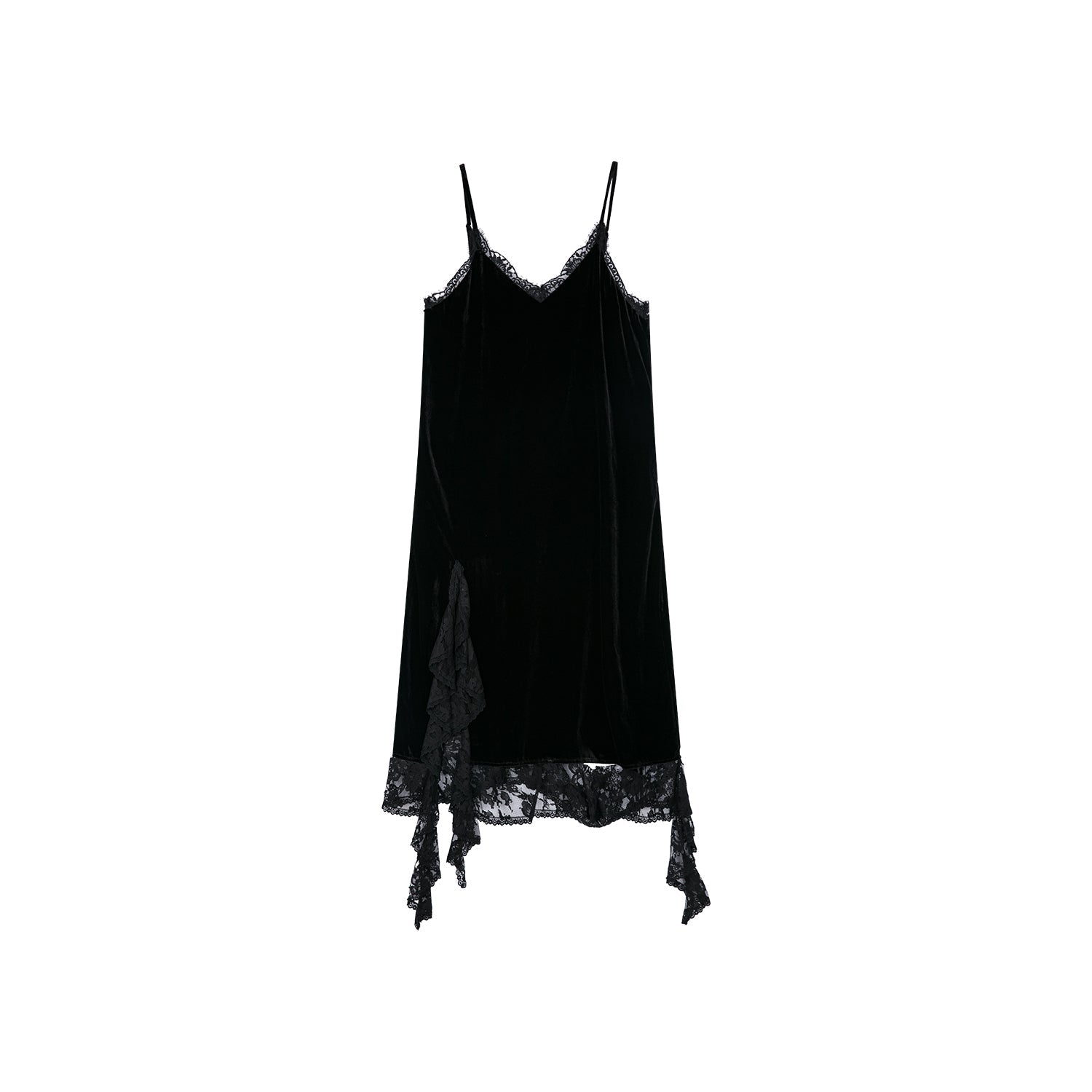 Vintage velvet lace slip dress