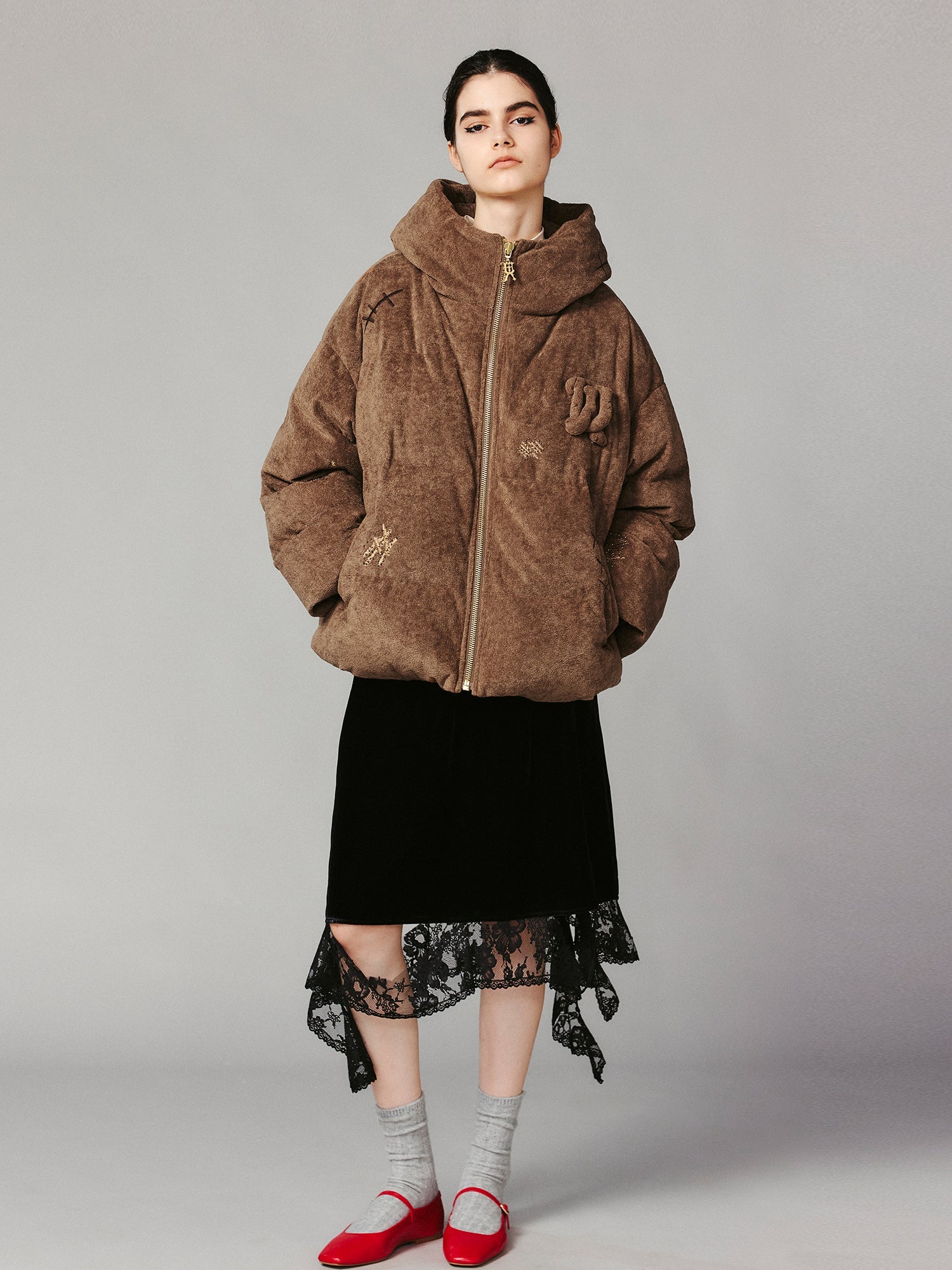 Vintage velvet lace skirt