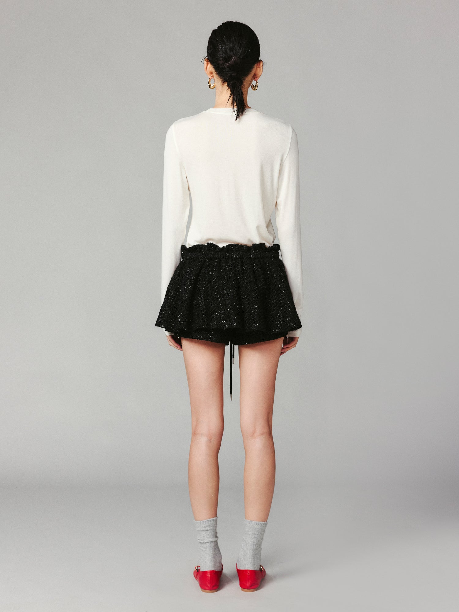 Panda plush print long-sleeve T-shirt