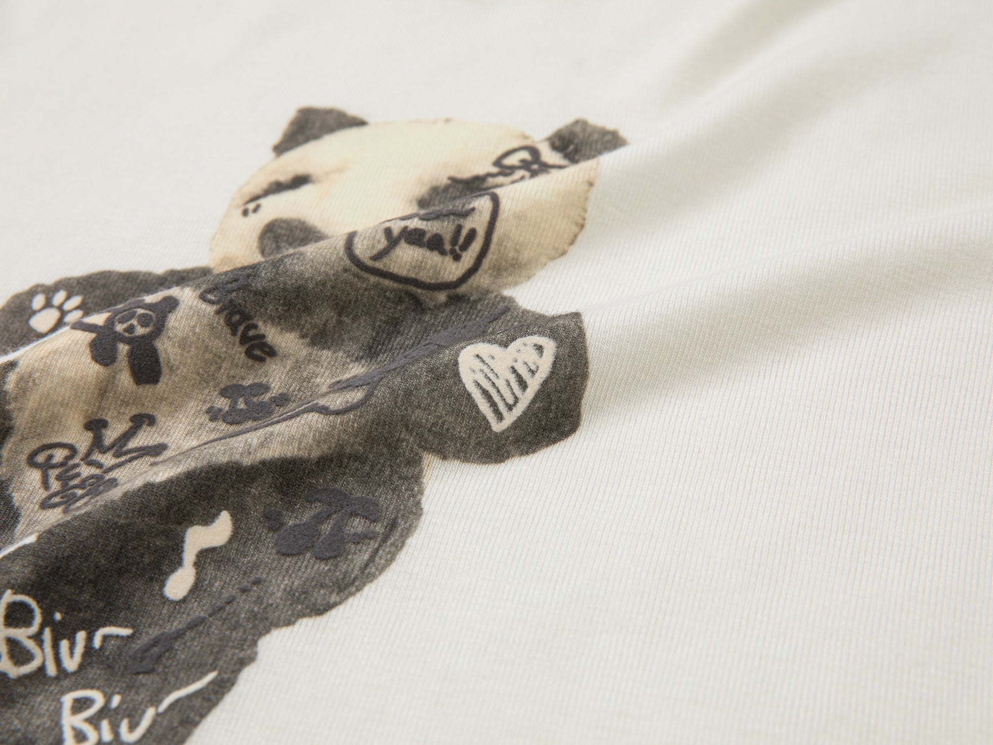 Panda plush print long-sleeve T-shirt