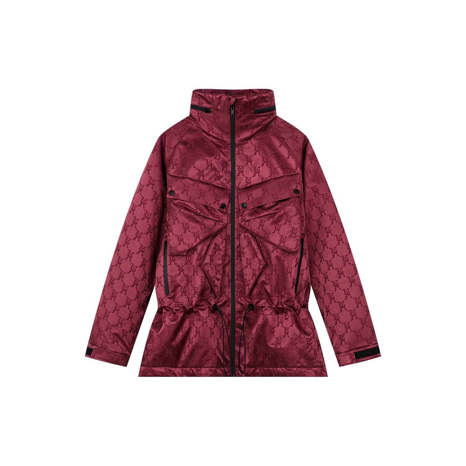 Bow satin jacquard functional puffer