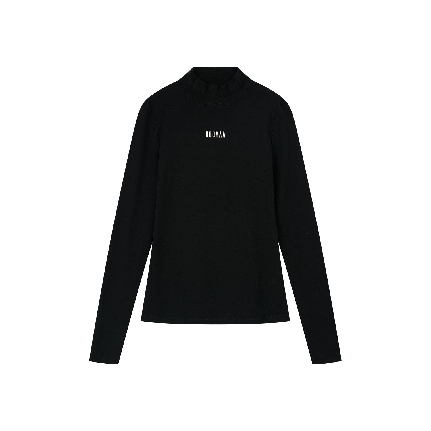 Contrast logo embroidered stand collar pullover