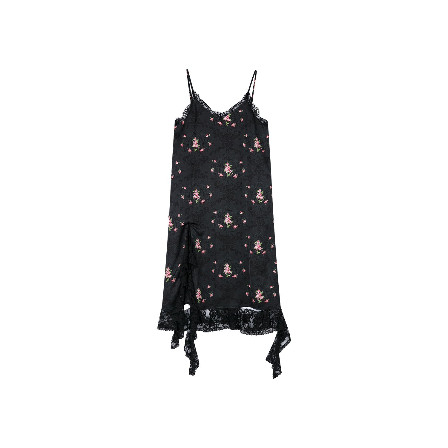 The European wallpaper-inspired floral lace slip dress