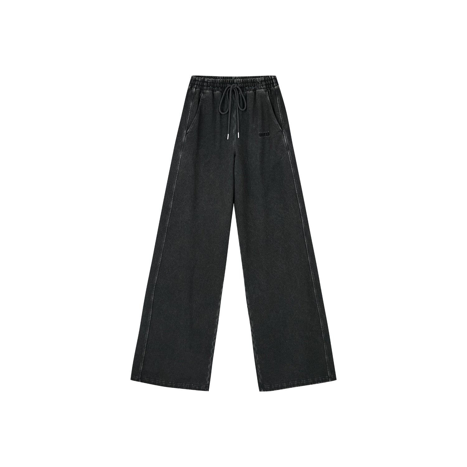 Washed distressed wide-leg sweatpants