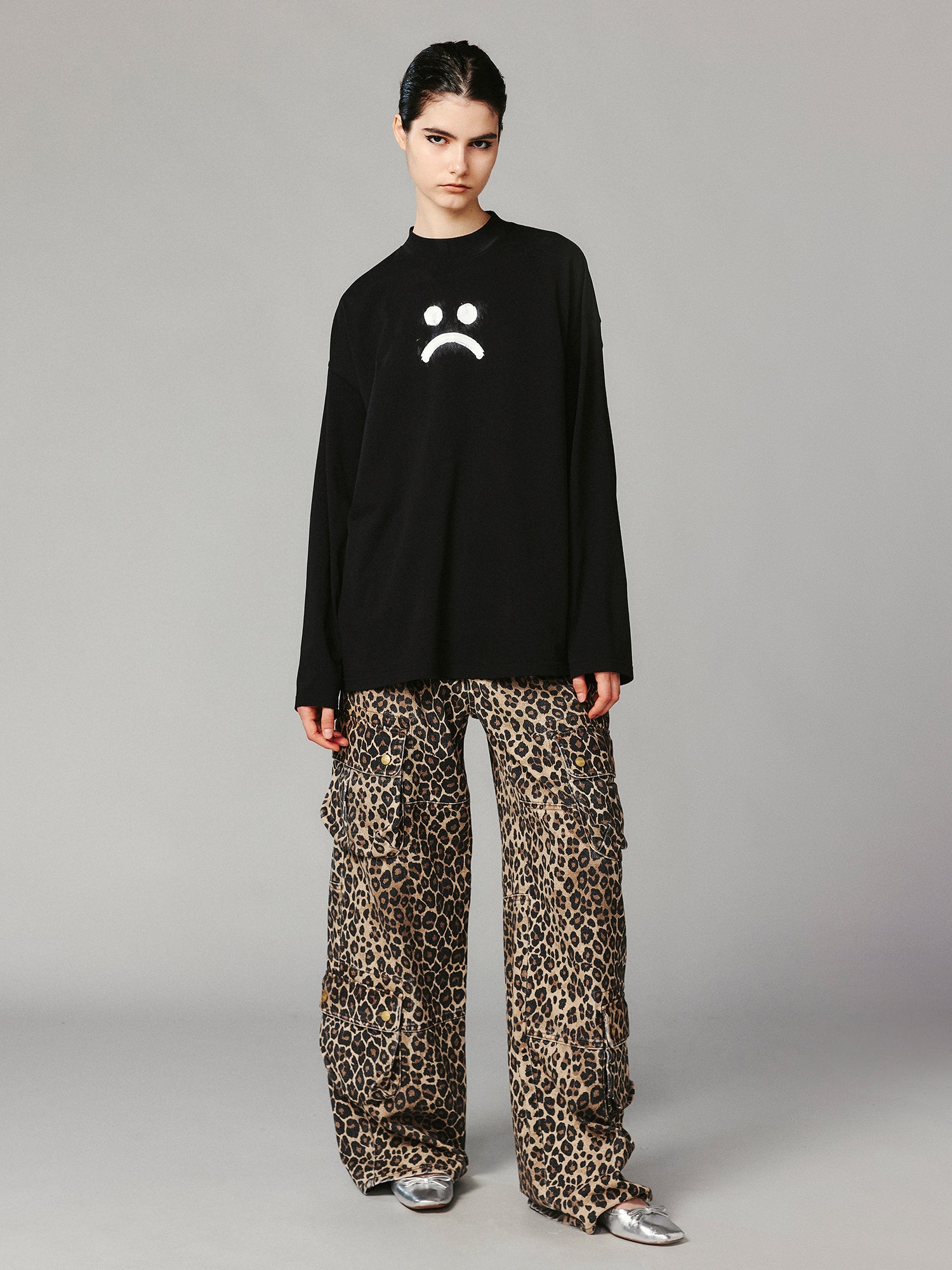 Leopard print cargo pants