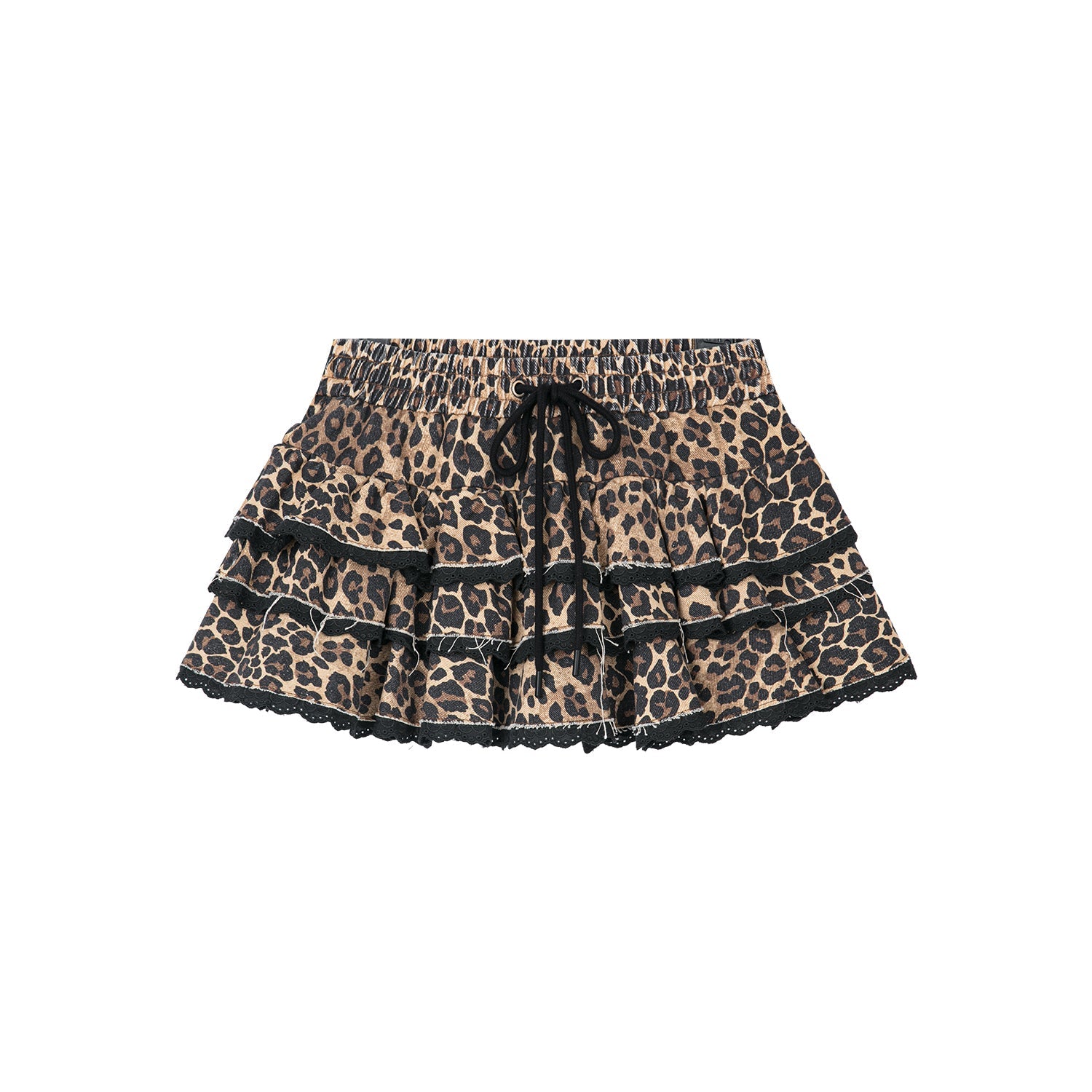 Leopard print ruffle skort