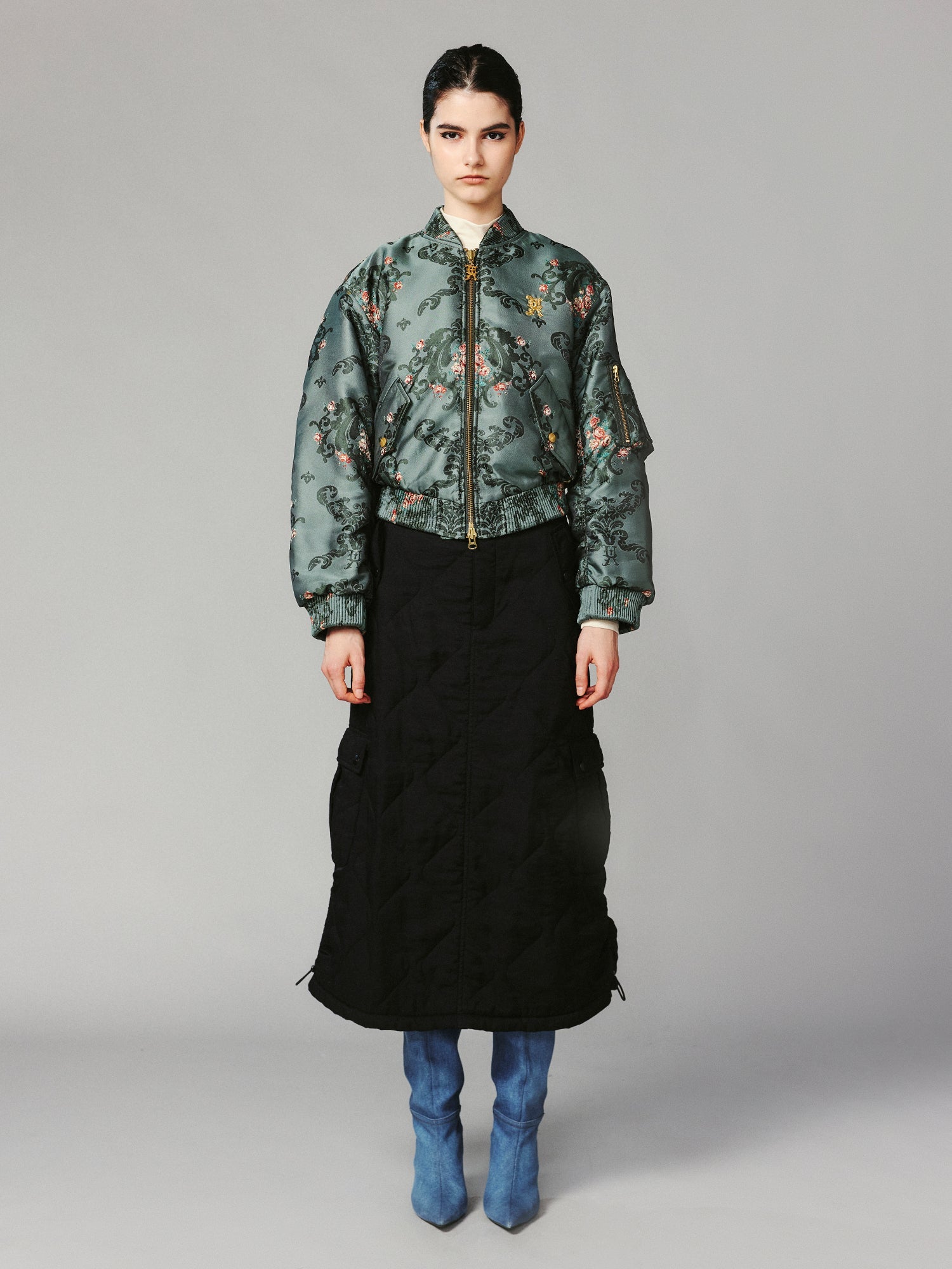 Jacquard bomber jacket