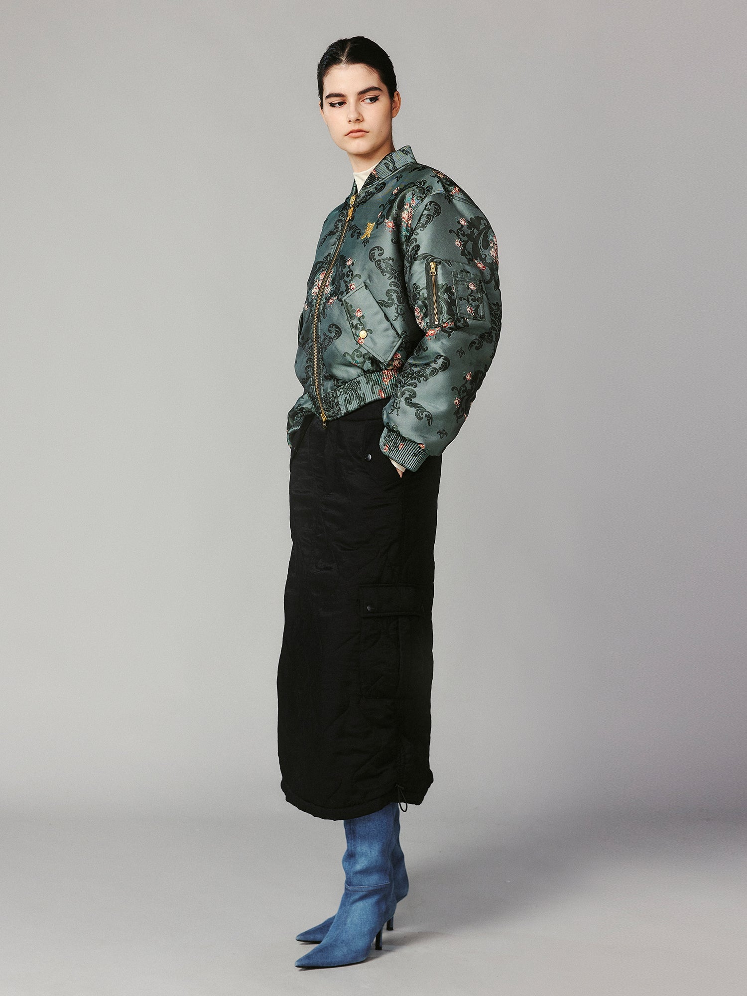 Jacquard bomber jacket