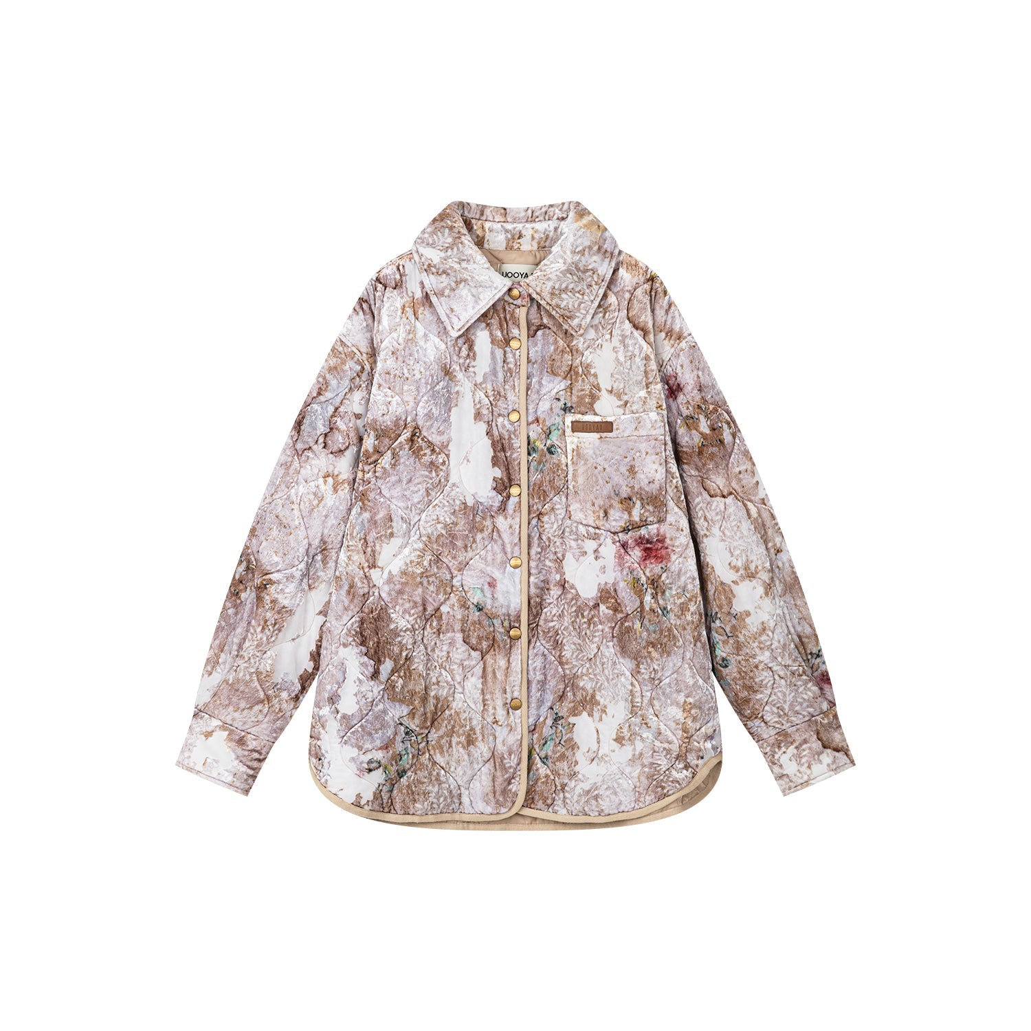 Floral wallpaper velvet burnout shacket