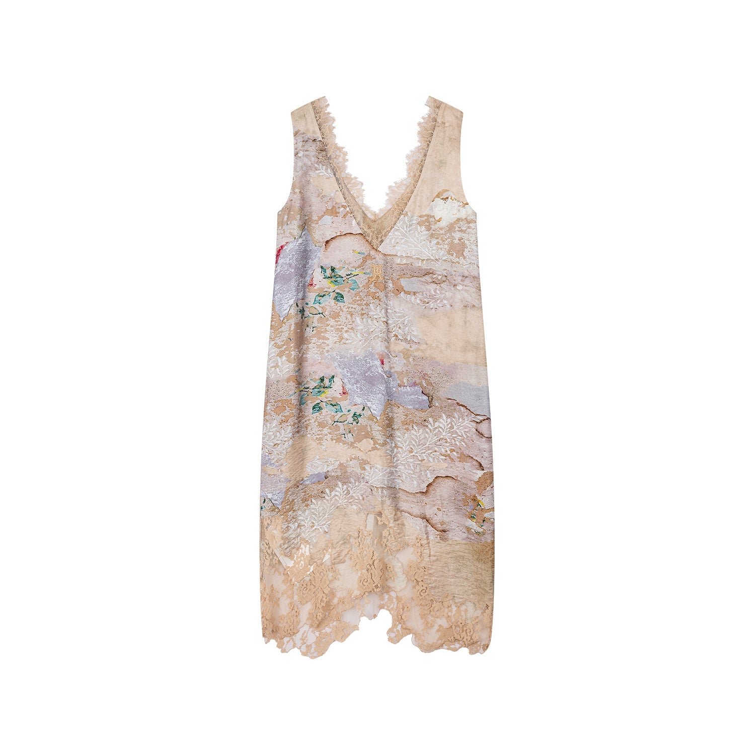 Floral wallpaper print lace dress