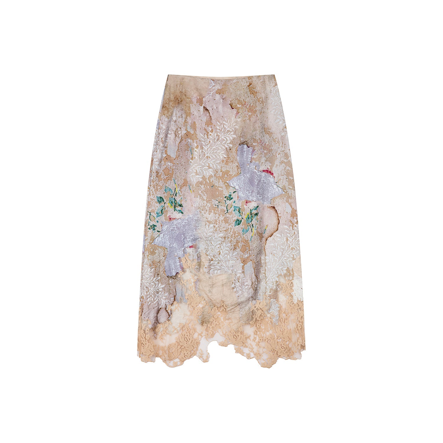 Floral wallpaper lace skirt