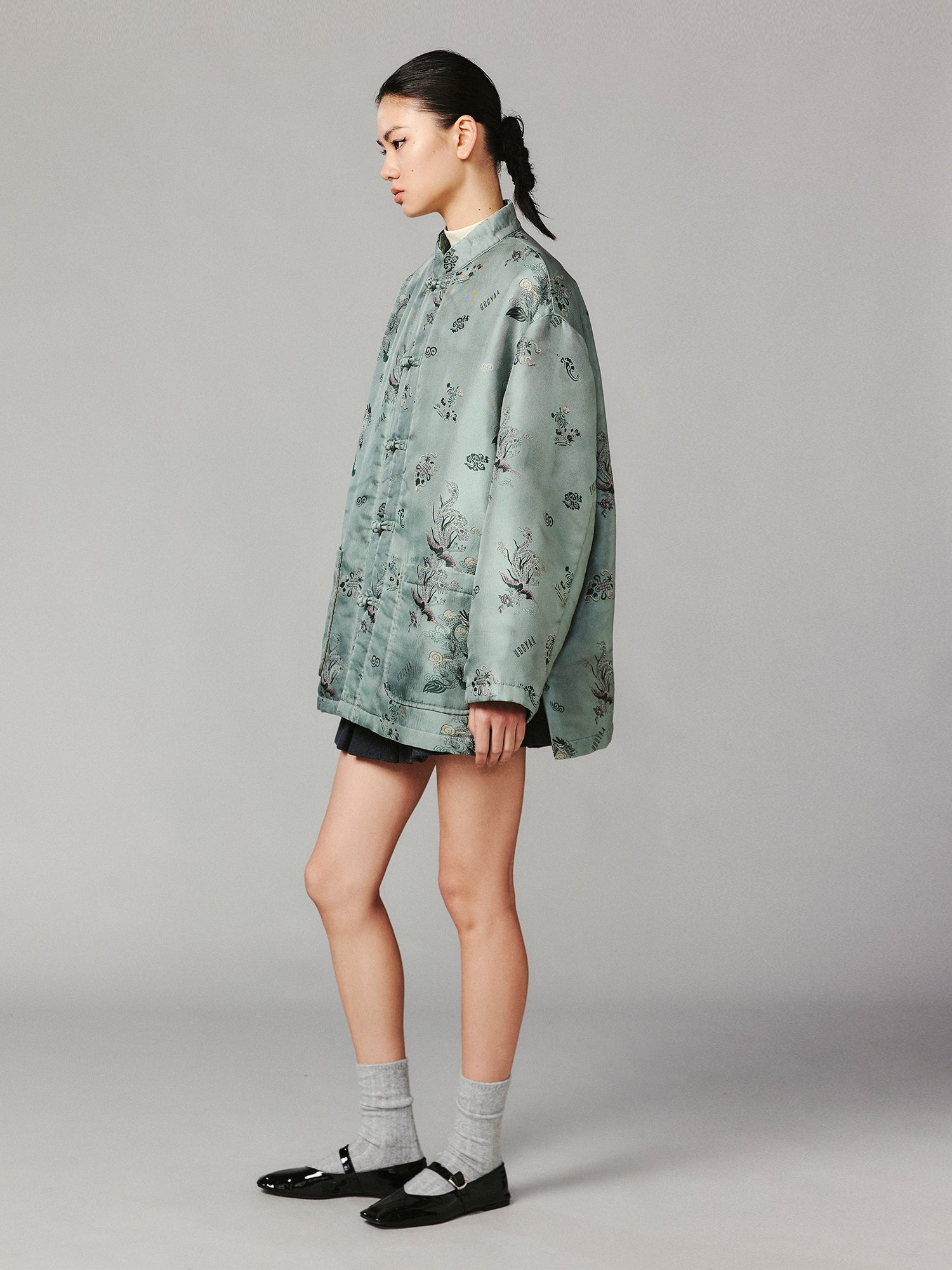 Dragon and phoenix jacquard vintage cotton jacket