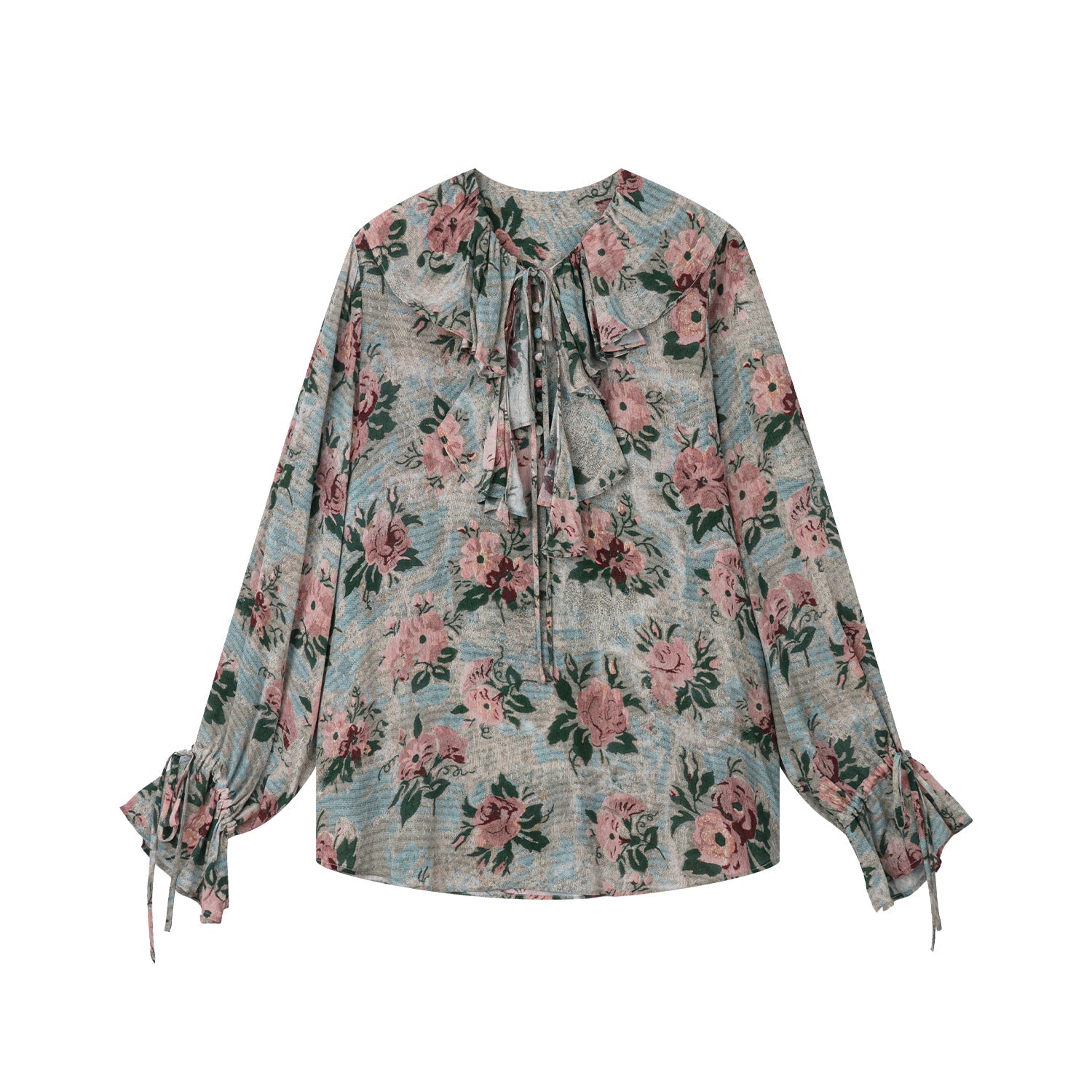 Vintage romantic wallpaper floral shirt