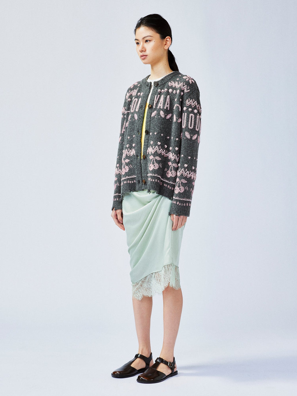 Elegant beaded Fair Isle cardigan