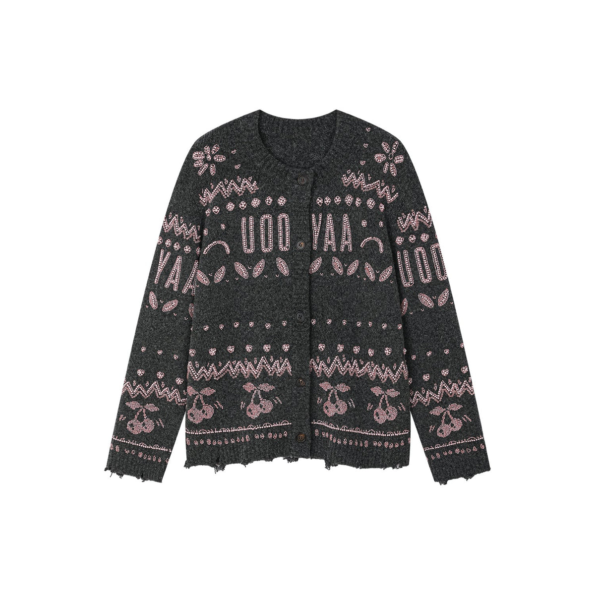 Elegant beaded Fair Isle cardigan