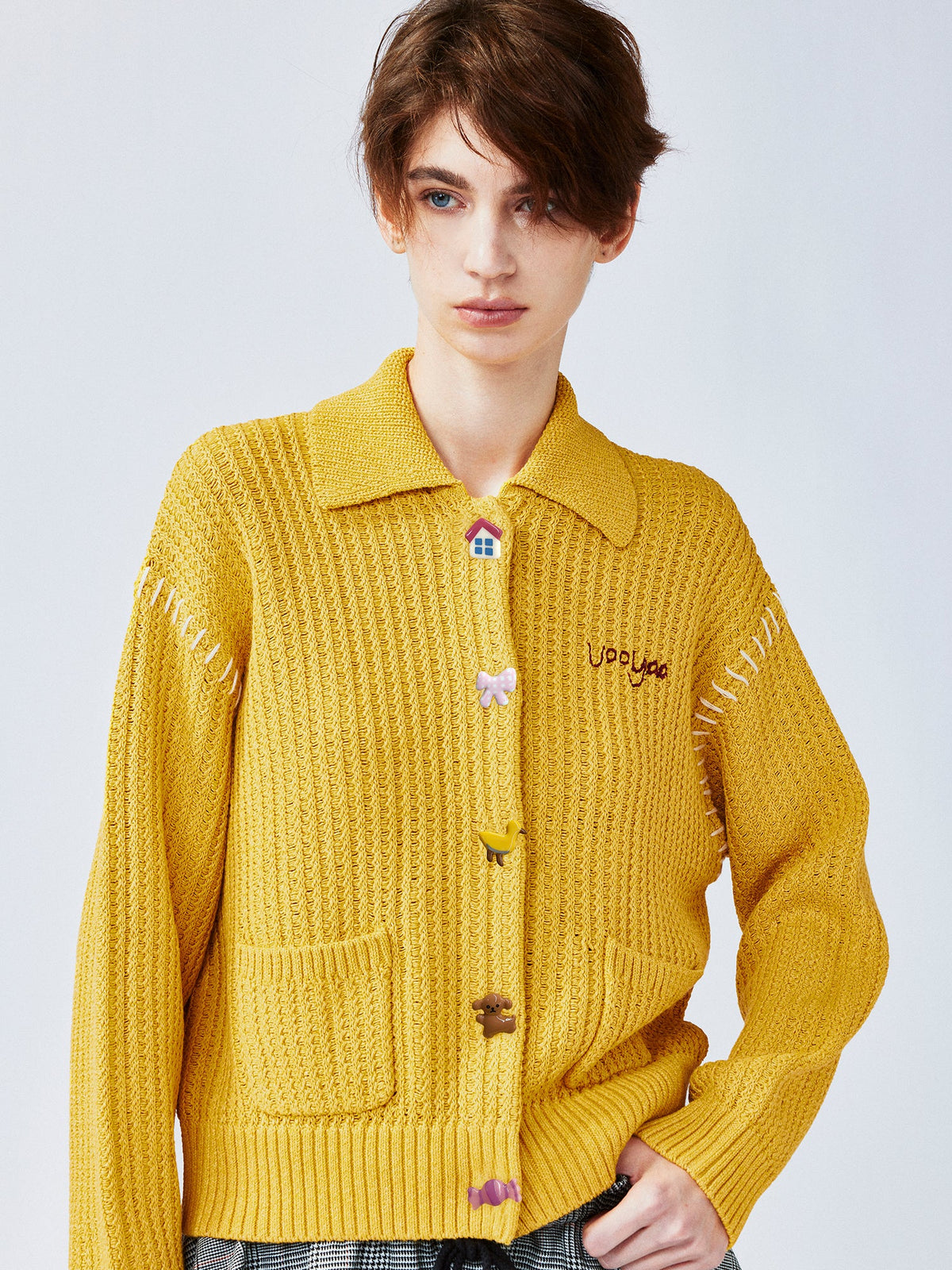 Whimsical button nostalgic cardigan