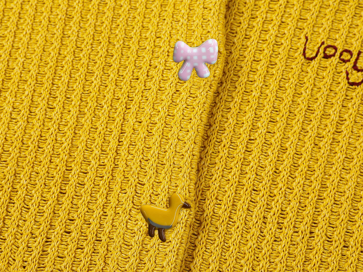 Whimsical button nostalgic cardigan
