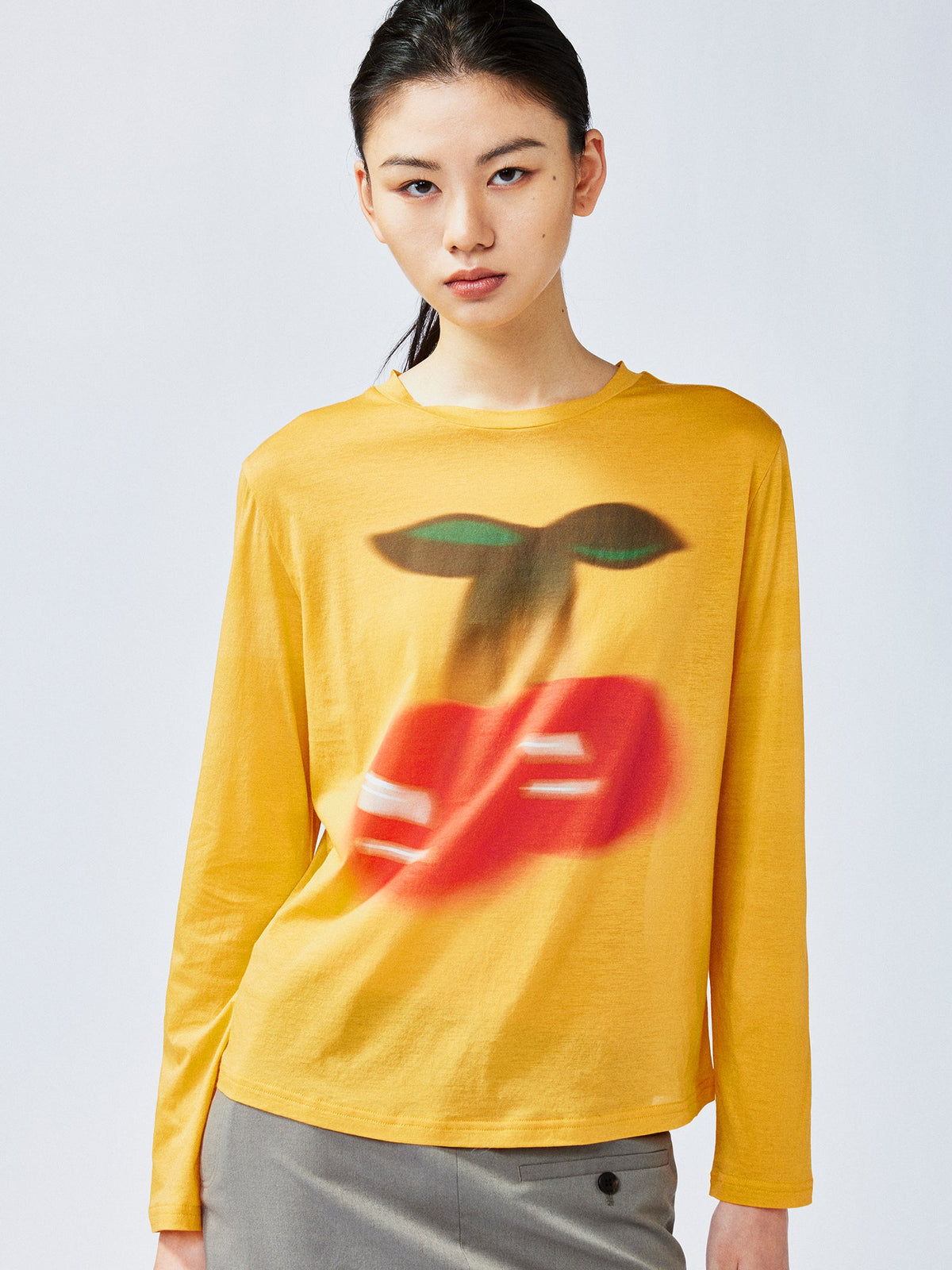 Sporty cherry long-sleeve t-shirt