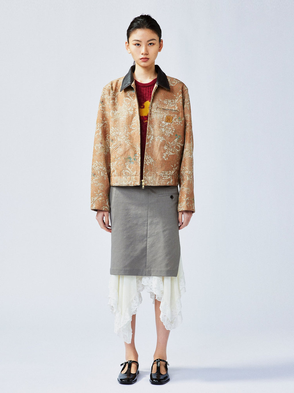 Vintage glamorous jacquard floral Detroit jacket