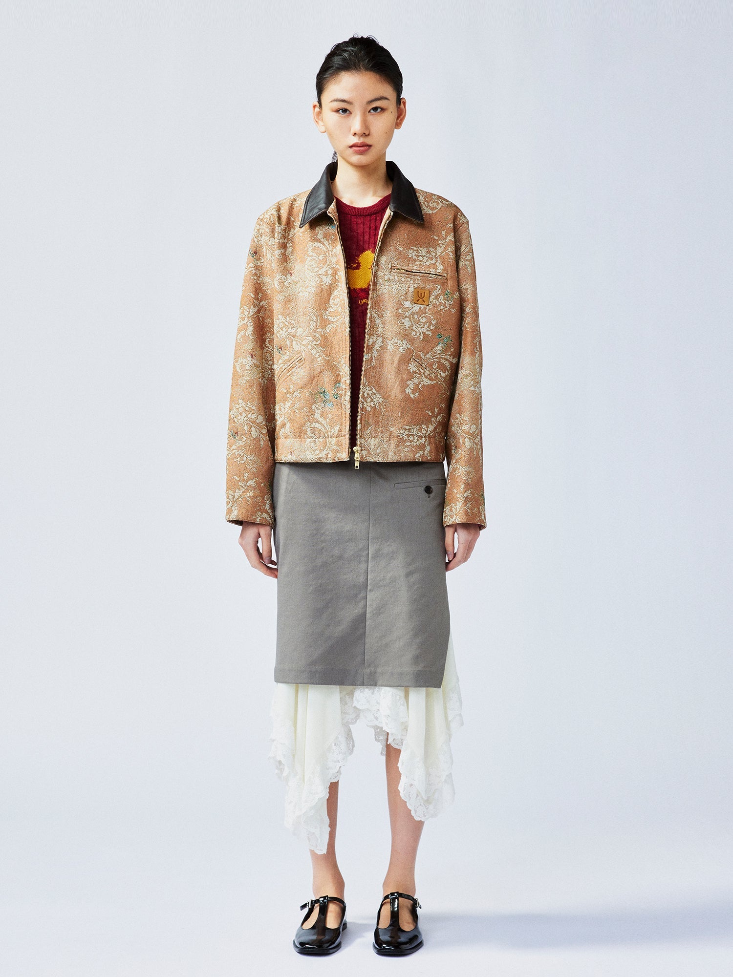 Vintage glamorous jacquard floral Detroit jacket