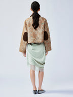 Vintage glamorous jacquard floral cropped jacket