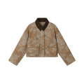 Vintage glamorous jacquard floral cropped jacket
