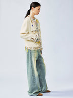 Playful and fun rhinestone chain Chanel-inspired jacket